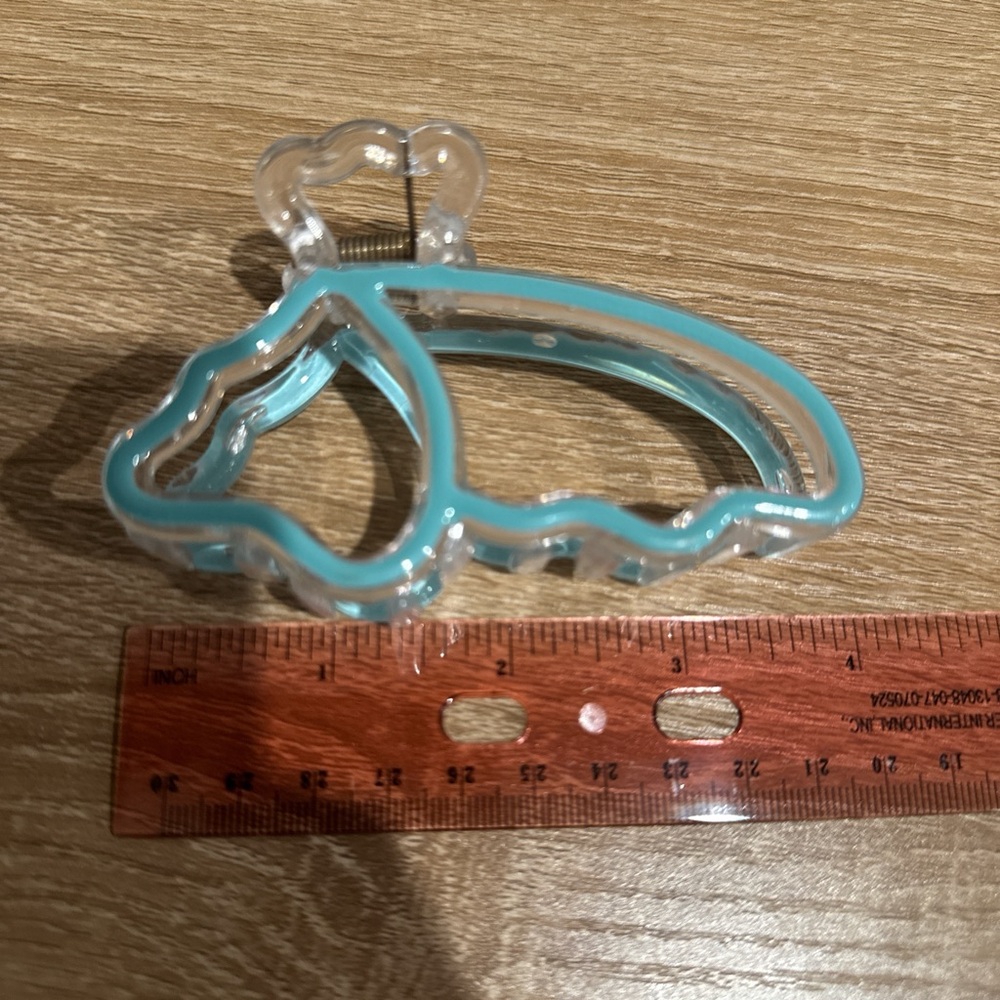 Clear and Teal Hair Clip